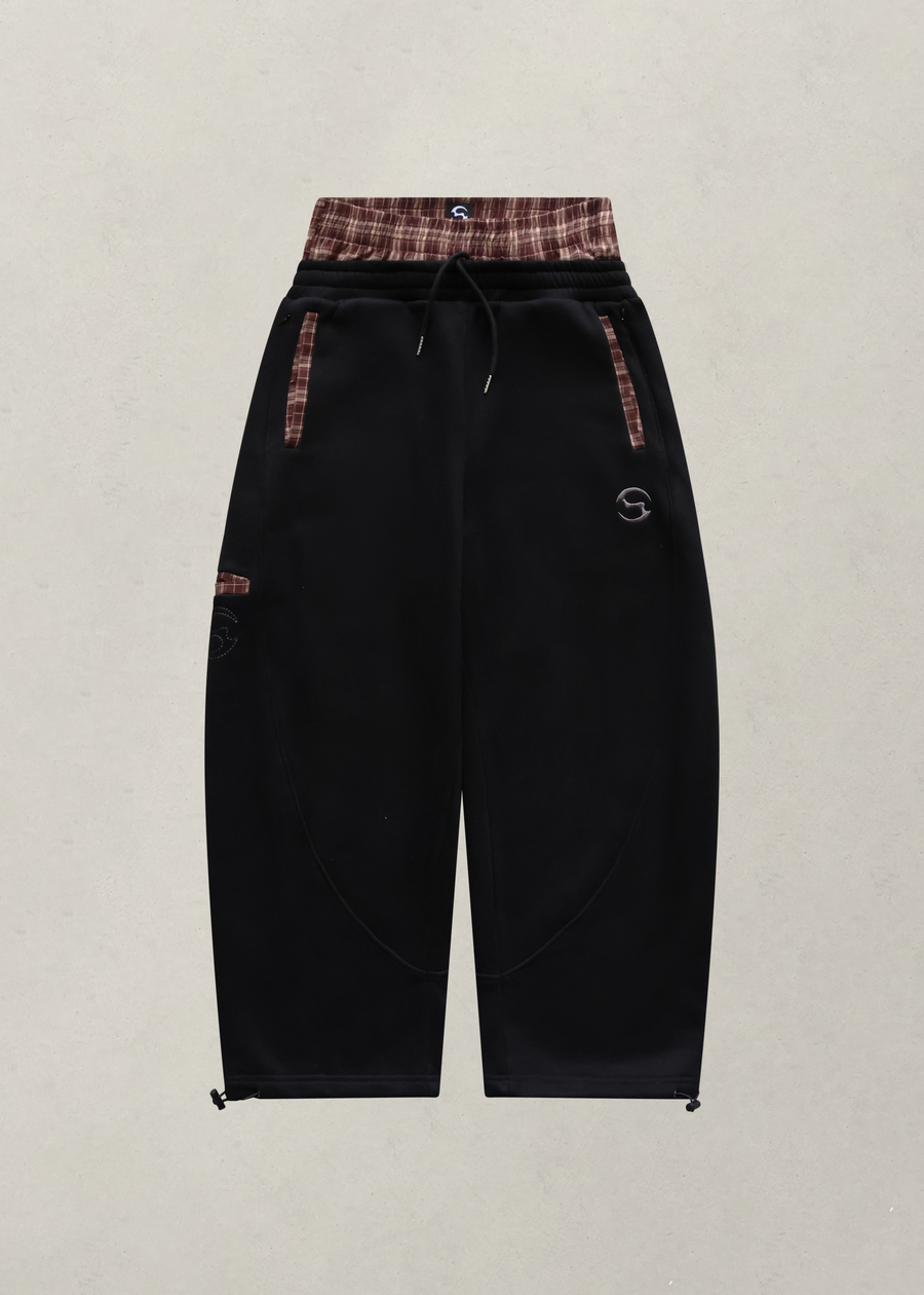 BLACK PLAID SWEATPANTS