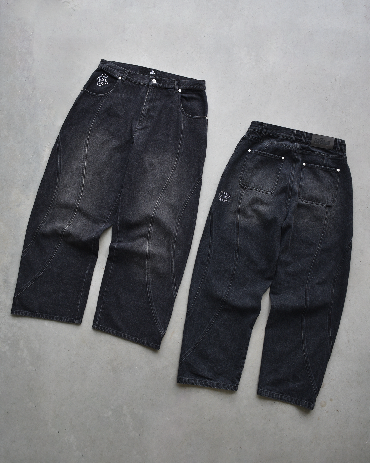 LAYERED JEANS (BLACK)