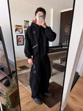 BLACK PLAID HOODIE