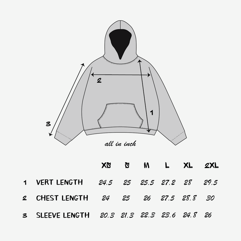 Size chart Inch