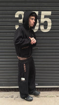BLACK PLAID HOODIE