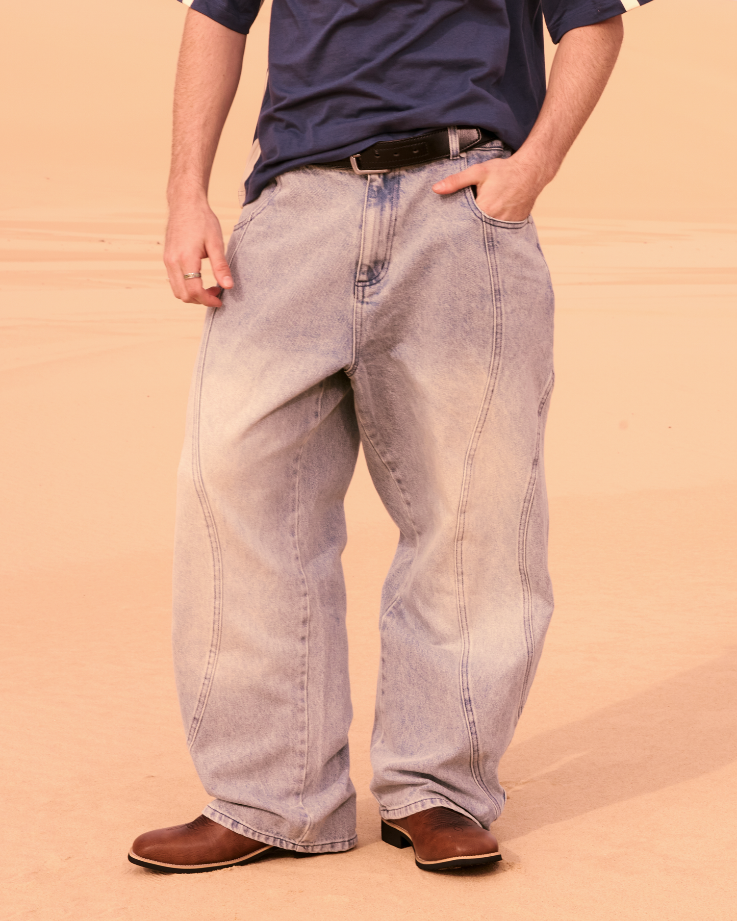 LAYERED JEANS (BLUE)