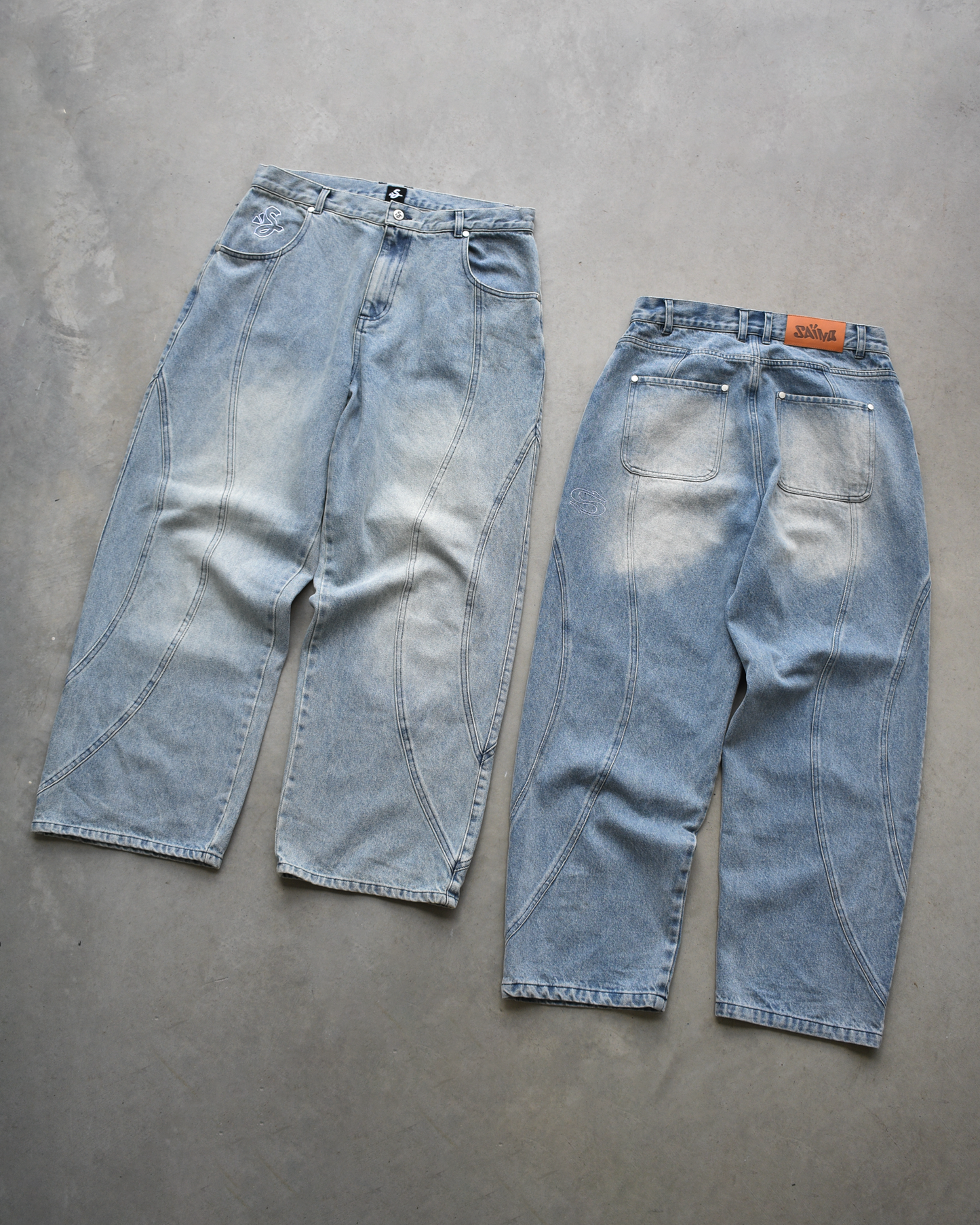 LAYERED JEANS (BLUE)